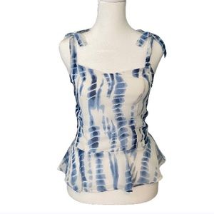 Japna Tie Dyed Peplum Hem Tank Top